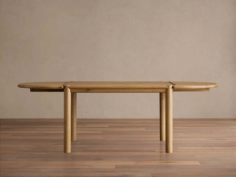 Sulina Wood Extension Dining Table Oak Drop-Leaf Design