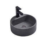 NAGA Burano Concrete Basin with Matching Pop-up Waste Round with 1 Tap Hole Light Charcoal