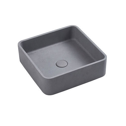 NAGA Aosta Concrete Basin with Matching Pop-up Waste Square French Grey
