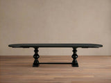 Tuscany Wood Extension Dining Table Oval Poplar Dining Table