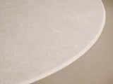 Saint Germain Round Marble Stone Dining Table with Rennes Metal Base