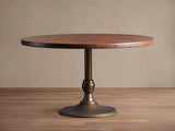 Recycled French Metal Bistro Table Black and Gold Small Dining Table with Cast Iron Wade Base