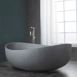 NAGA Genoa Sculpted Irregular Oval Concrete Freestanding Bathtub French Grey