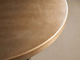 Recycled Metal Round Dining Table Hand-Hammered Top & Black Vertex Iron Base