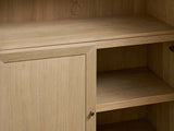 Nason Modular Glass Display Cabinets Oak Wood Tall Cabinets Large Bookcase with Integrated LED Lighting