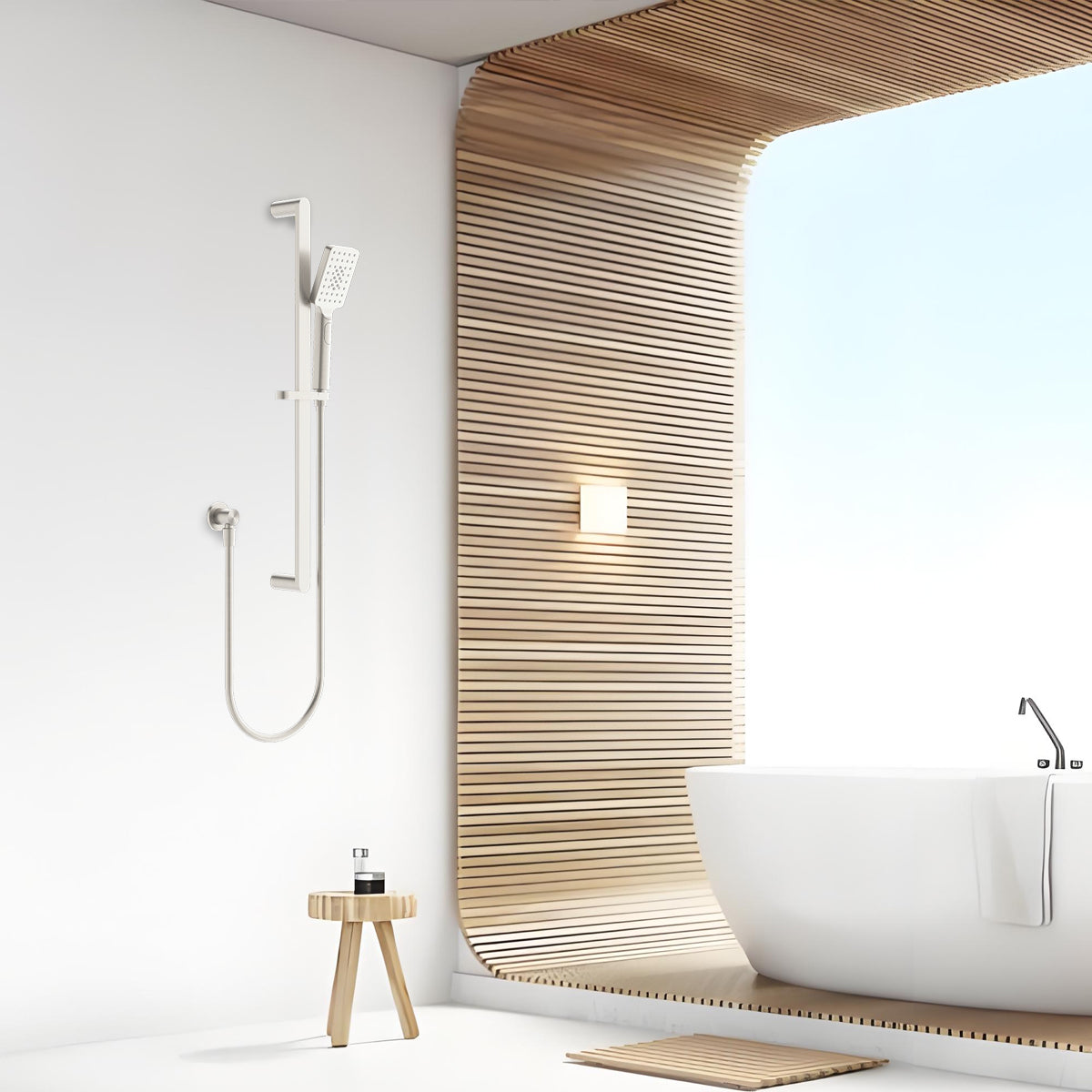 Bianca Shower Rail Brushed Nickel