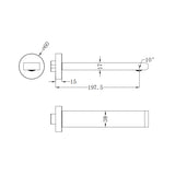 Bianca Fixed Bath Spout Only 200mm Brushed Gold