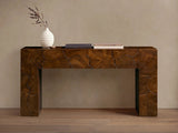 Kalmar Teak Entrance Console Table Hand-pieced Wood Hallway Entryway Table