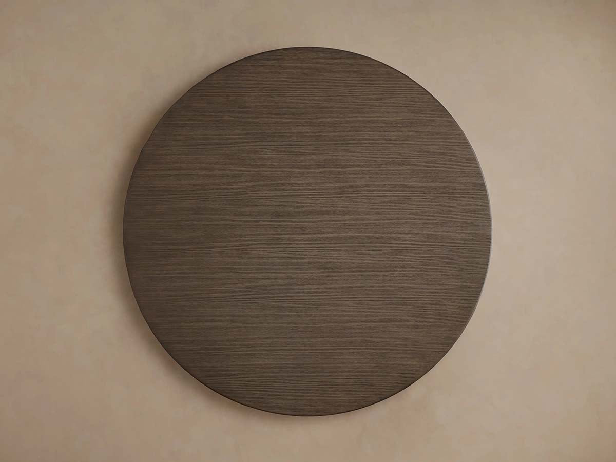 Saint Germain Round Oak Wood Dining Table with Clement Base