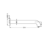 Mecca Basin/Bath Spout Only 215mm Graphite