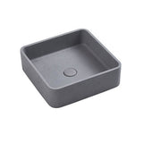 NAGA Aosta Concrete Basin with Matching Pop-up Waste Square Grey Mist