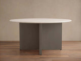 Saint Germain Round Marble Stone Dining Table With Clement Base