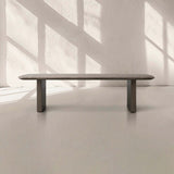 San Germani Espresso Stone Top Coffee Table 72" Center Tea Table with Clement Base