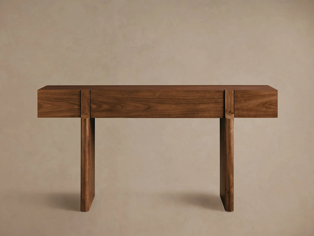 Callan Solid Walnut Entrance Console Table Wood Rustic Entryway Hallway table