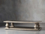 Hudson Pine Coffee Table Bluestone Inlay Cocktail Table Wood Living Room Retro Center Tea Table