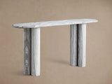 Serafin Entryway Console Table in Grey Dolomite Natural Stone Hallway Entrance Table