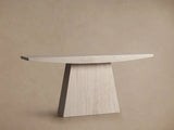 Ilaria Stone Entrance Console Table in Light Travertine Hallway Entryway Table