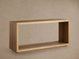 Mihaela Wood Entryway Console Table Oak Hallway Entrance Table in Vin Alb