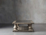 Hudson Pine Coffee Table Bluestone Inlay Cocktail Table Wood Living Room Retro Center Tea Table