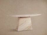Ilaria Coralle Marble Entryway Console Table in Beige Stone Hallway Entrance Table
