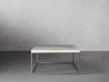 Arielle Rectangle Coffee Table Fossilized Clamshell Top Cocktail Table Iron Base Sofa Center Tea Table
