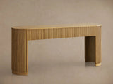 Finnley Reeded Wood Console Table Rural Hallway Entryway Table