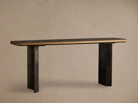 Polanco Ash Entrance Console Wood Hallway Entryway Table With Steel Base