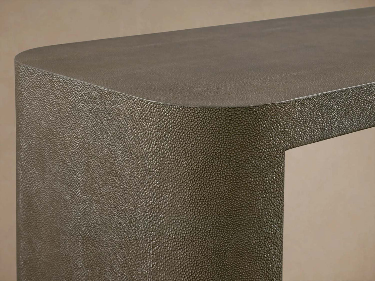 Harrow Entryway Console Table Faux Shagreen Finish Wood Entrance Table