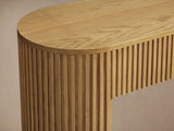 Finnley Reeded Wood Console Table Rural Hallway Entryway Table