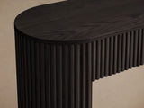 Finnley Reeded Wood Console Table Rural Hallway Entryway Table