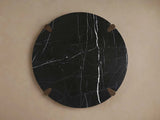 Pyet Round Marble Top Coffee Table Oak Wood Base Cocktail Table Living Room Center Tea Table
