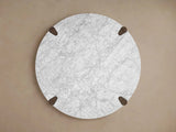 Pyet Round Marble Top Coffee Table Oak Wood Base Cocktail Table Living Room Center Tea Table