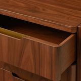 Fitzgerald Closed Nightstand in Santos Wood Three drawers chest Nightside Table