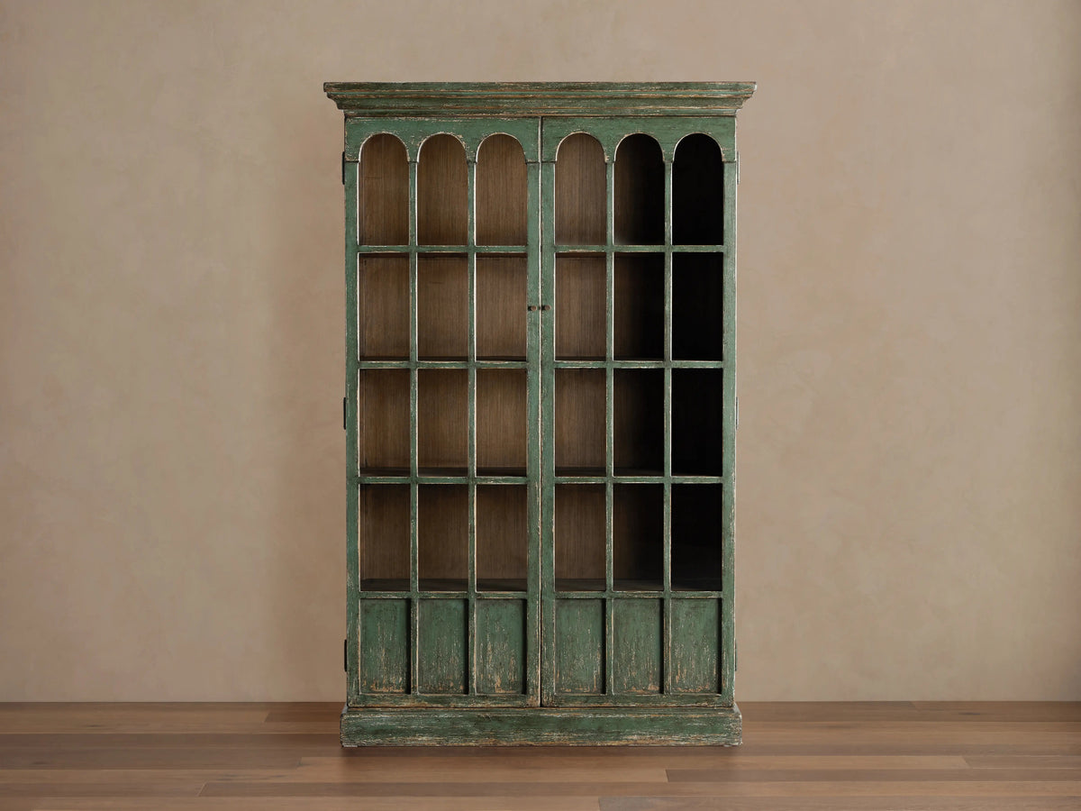 Merritt Solid Pine Tall Display Cabinet For Living Rooms Dining Areas Entryways