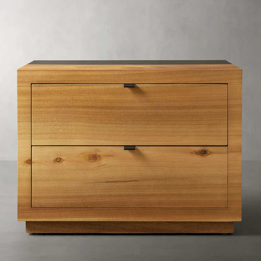 Acacius Closed Wood bedside Nightstand Yukas night side table 2 Drawers
