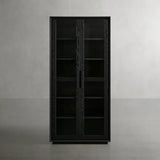 Willow Wood Tall Display Storage Cabinets Clean-Line Design