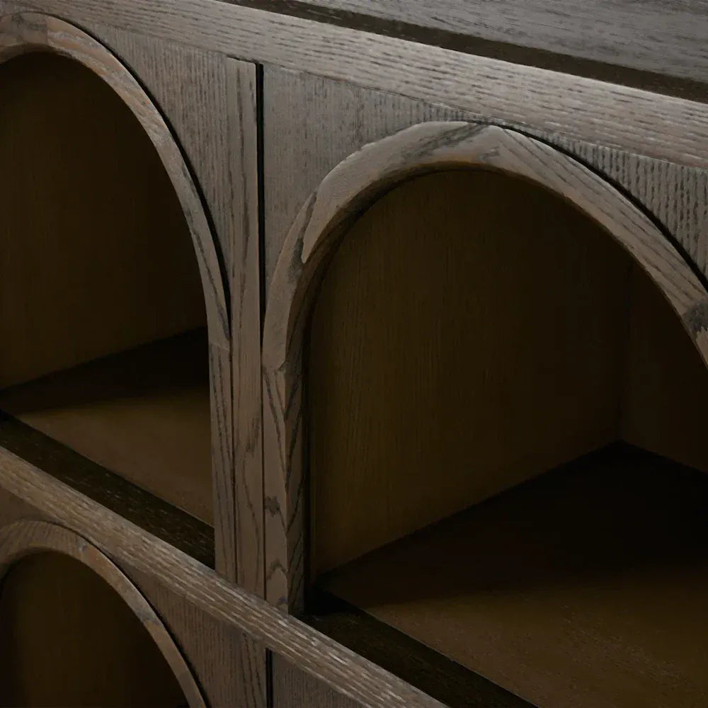 Hattie Solid Oak Arched Storage Cabinet