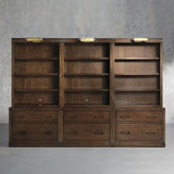 Tremont Modular Wood Bookcase Mid-Century Tall Cabinets