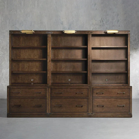 Tremont Modular Wood Bookcase Mid-Century Tall Cabinets