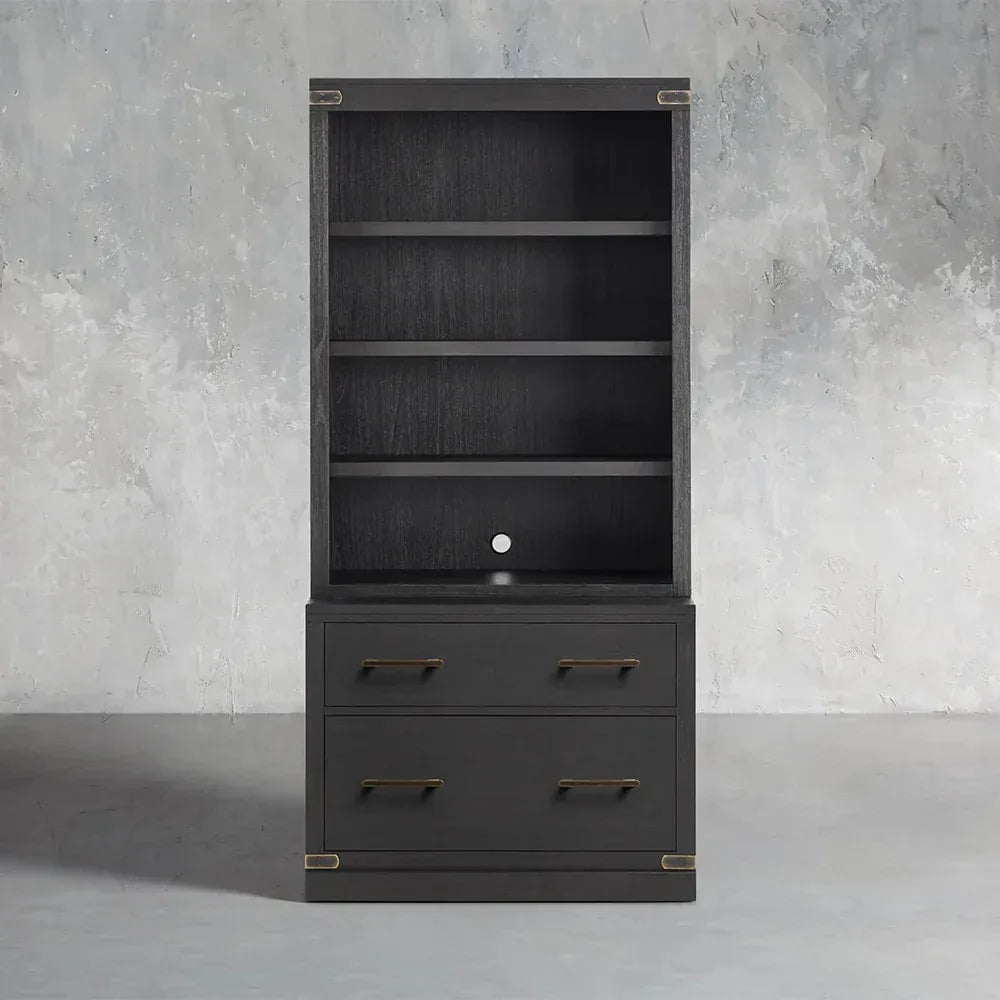 Tremont Modular Wood Bookcase Mid-Century Tall Cabinets