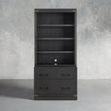 Tremont Modular Wood Bookcase Mid-Century Tall Cabinets