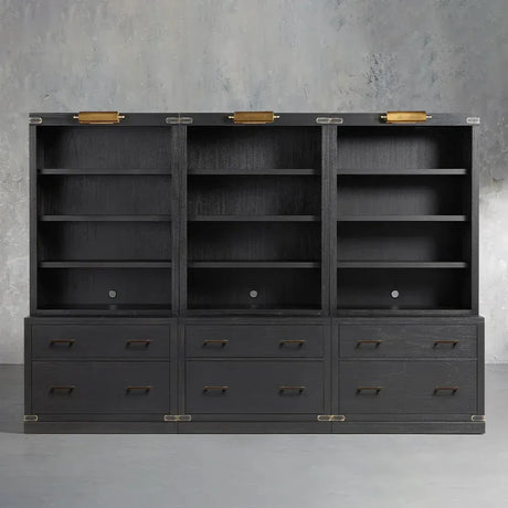 Tremont Modular Wood Bookcase Mid-Century Tall Cabinets