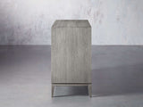 Malone Two-Door Wood Buffet Cabinet Sideboard With Leather Accents
