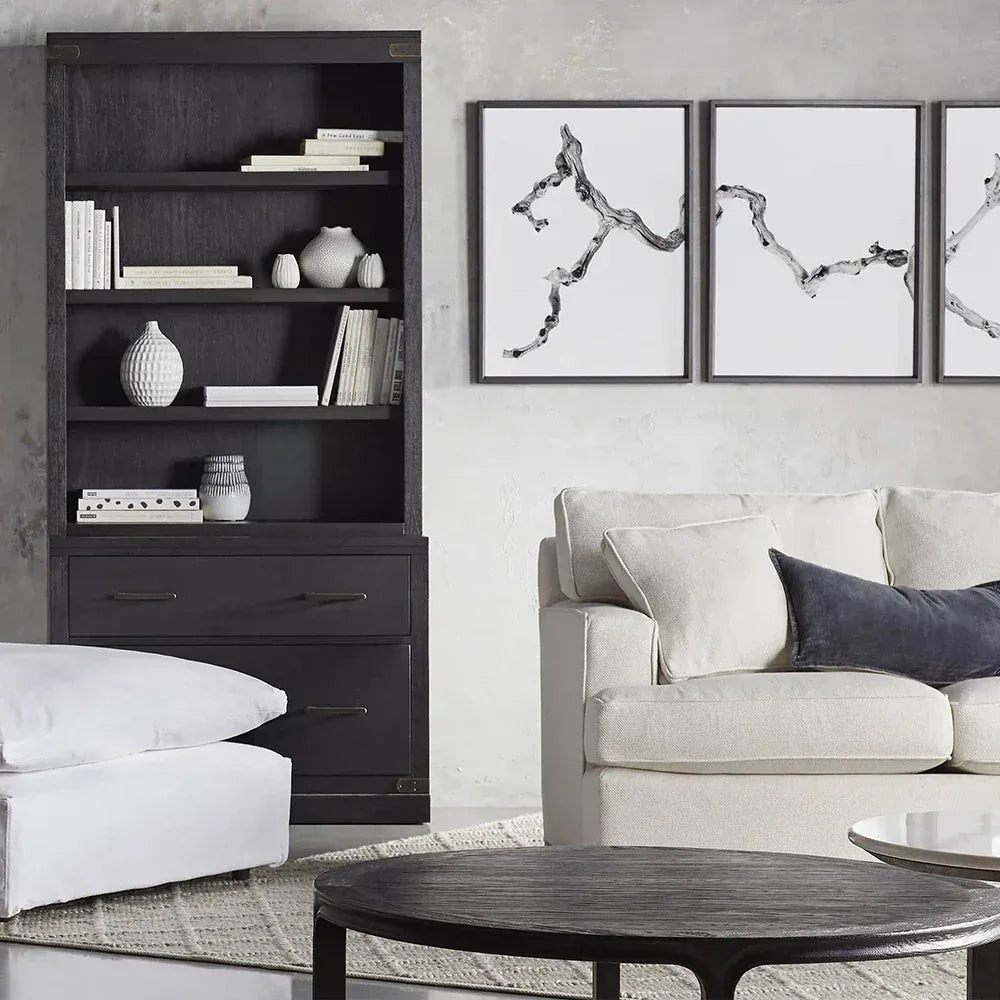Tremont Modular Wood Bookcase Mid-Century Tall Cabinets