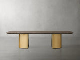San Germani 72" Stone Coffee Table with Dauphine Metal Base