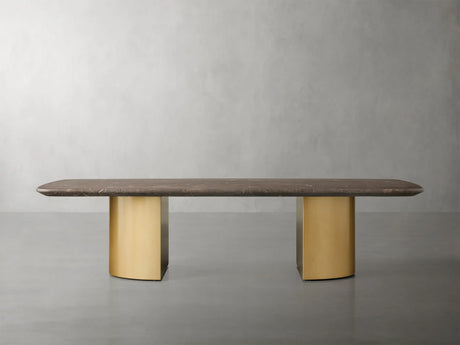 San Germani 72" Stone Coffee Table with Dauphine Metal Base