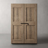 Turro Solid Oak Cabinet Rustic Living Room Tall Storage Cabinets