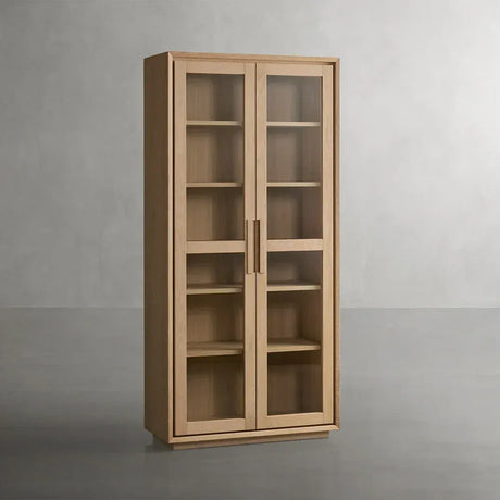 Willow Wood Tall Display Storage Cabinets Clean-Line Design