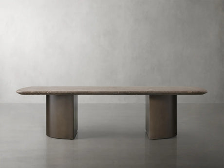 San Germani 72" Stone Coffee Table with Dauphine Metal Base
