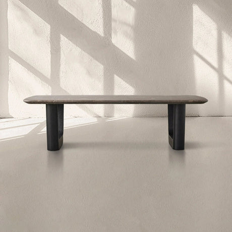 San Germani 72" Carrara marble Top Coffee Table with Rennes Metal Base